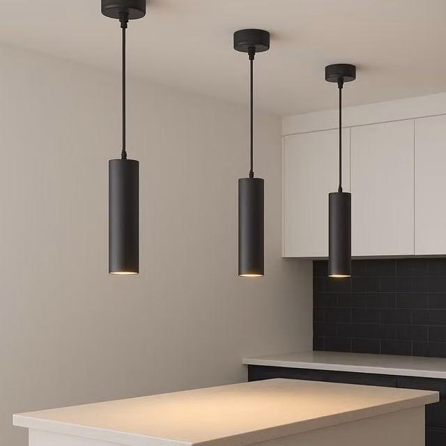 CGC Lighting Ruth Black Suspended Cylinder Ceiling Light