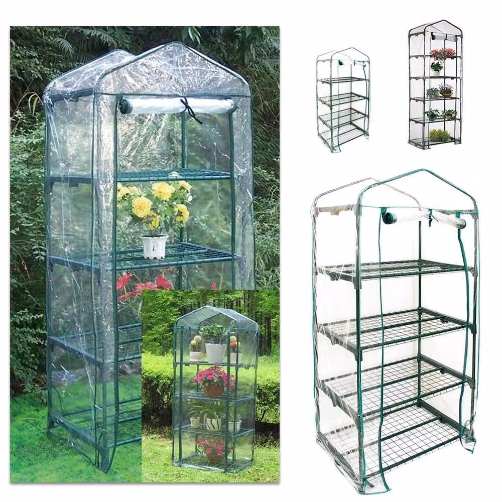 NESTLUNE 4 Tier Mini Greenhouse Garden Plant Grow Bag in Transparent, W/D/H: 100 x 15 x 15 cm – 3