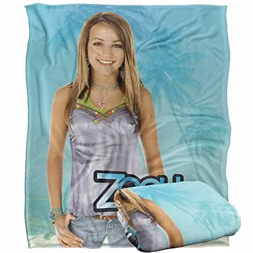 LOGOVISION Zoey 101 Silky Touch Super Soft Fleece Throw Blanket, White, W/D: 152 x 127 cm