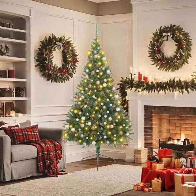 Berkfield Home Pre-lit Artificial Christmas Tree in Green, Height: 180 cm