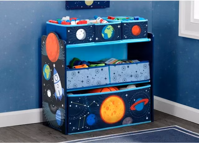 Delta Children Space Adventures Multi Bin Toy Organizer in Multicolour