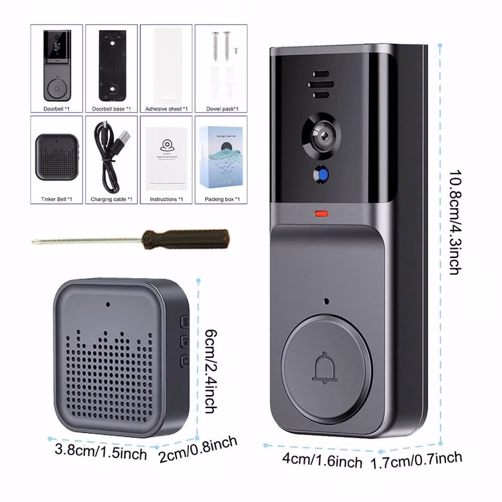 Kelvenix Smart WiFi Wireless Video Doorbell Security Camera Intercom, Black – 2