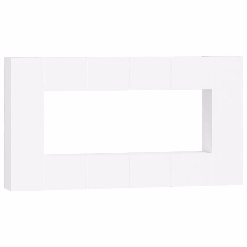 Berkfield Home Classic 8 Piece White MDF TV Cabinet Set – 2