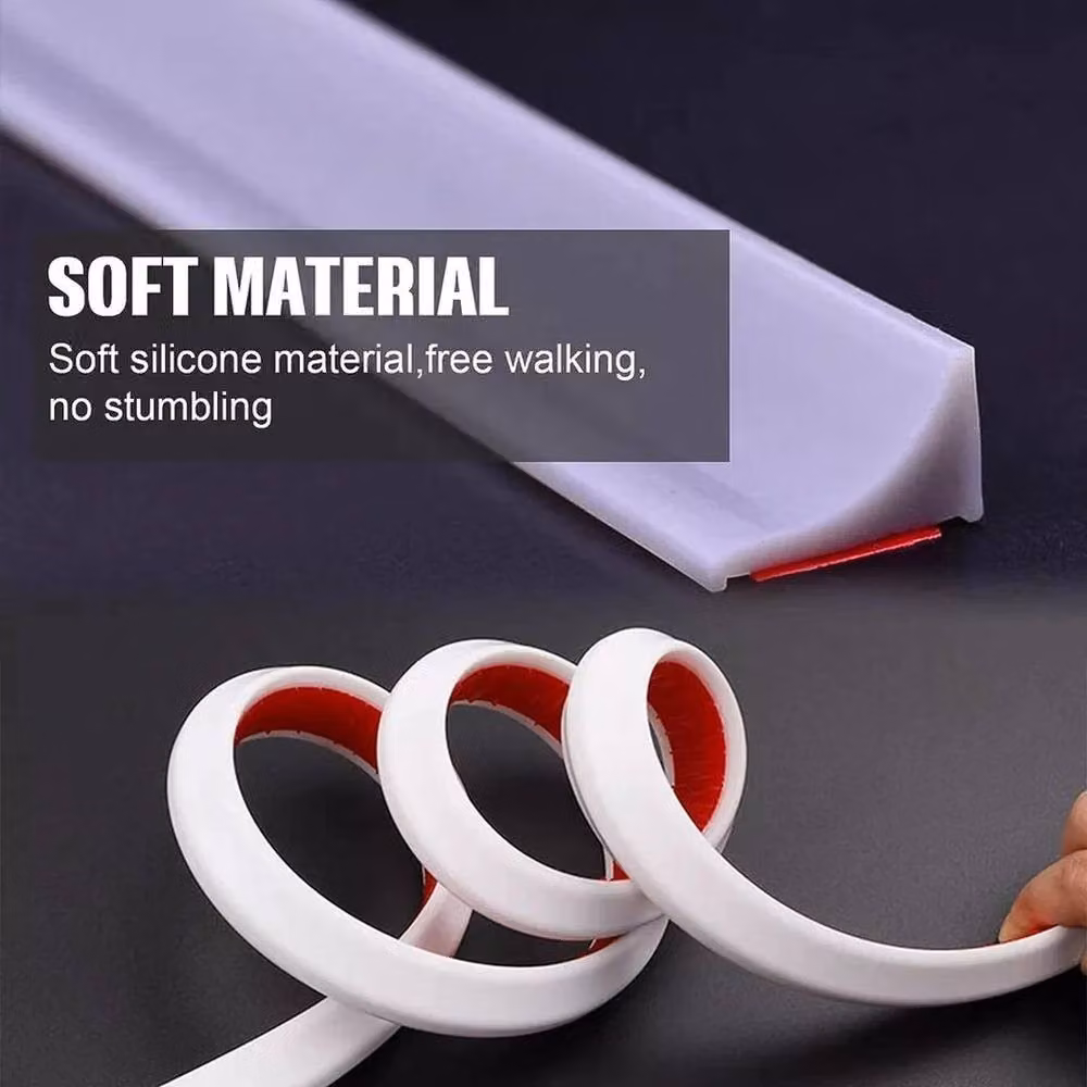 FLAVORA Silicone Shower Water Barrier Strip, White, Width: 180 cm, Height: 180 cm – 3