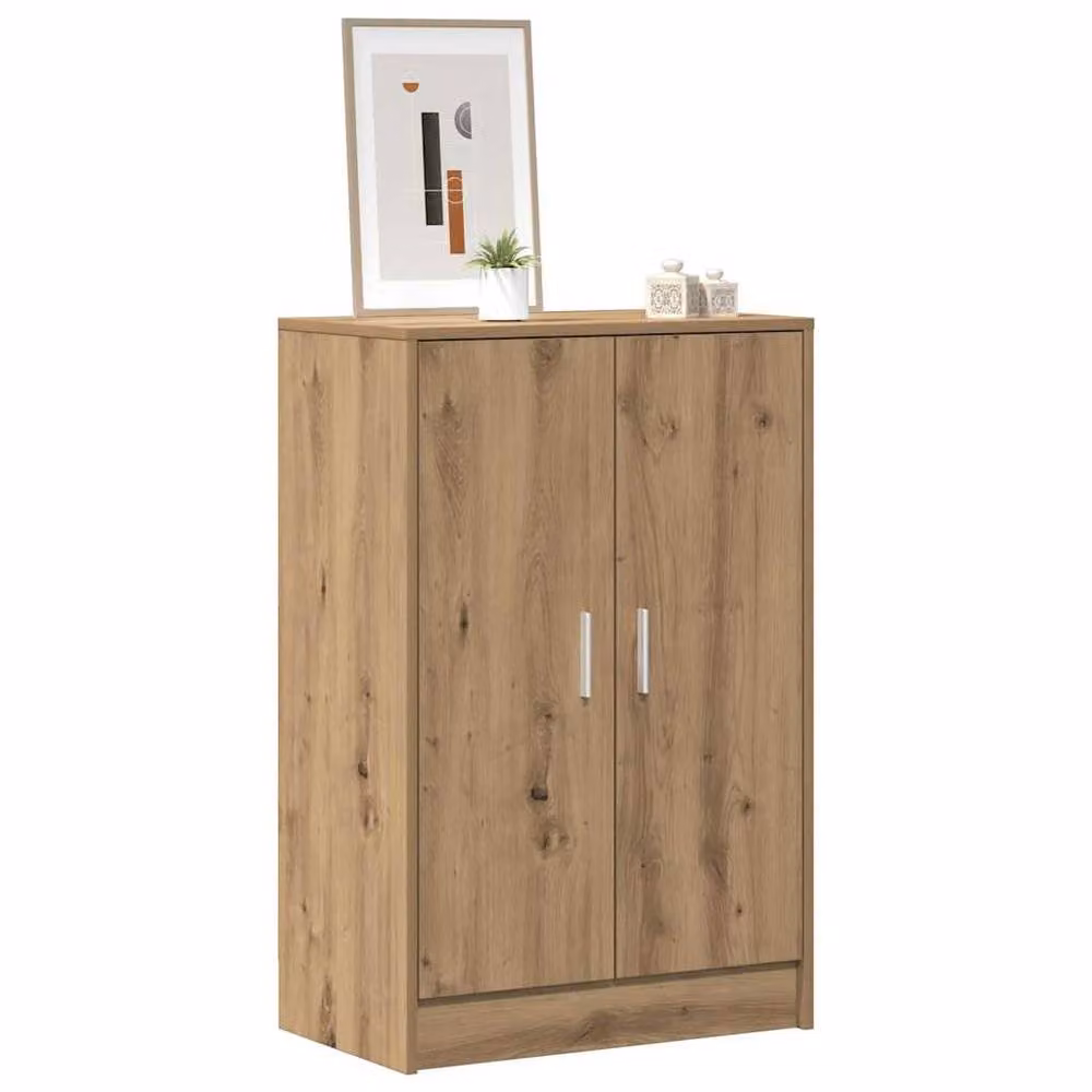 Berkfield Home Artisan Oak Shoe Cabinet in Brown, W/D/H: 60 x 35 x 92 cm – 3
