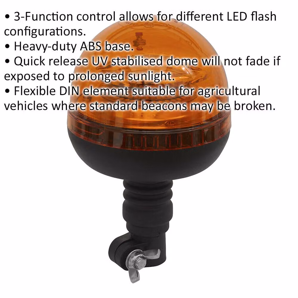 Loops Amber LED Rotating Beacon Light with Spigot Base Mount for 12V / 24V Systems – 2