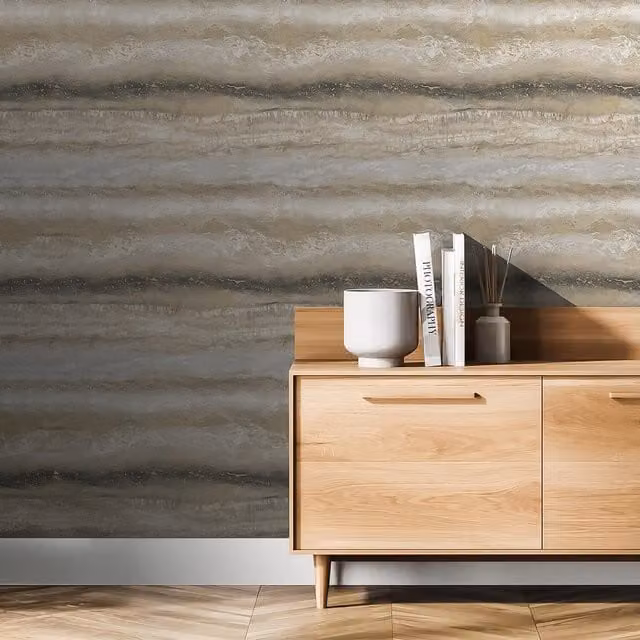 Muriva Semper Marble Abstract Wallpaper in Gold and Grey