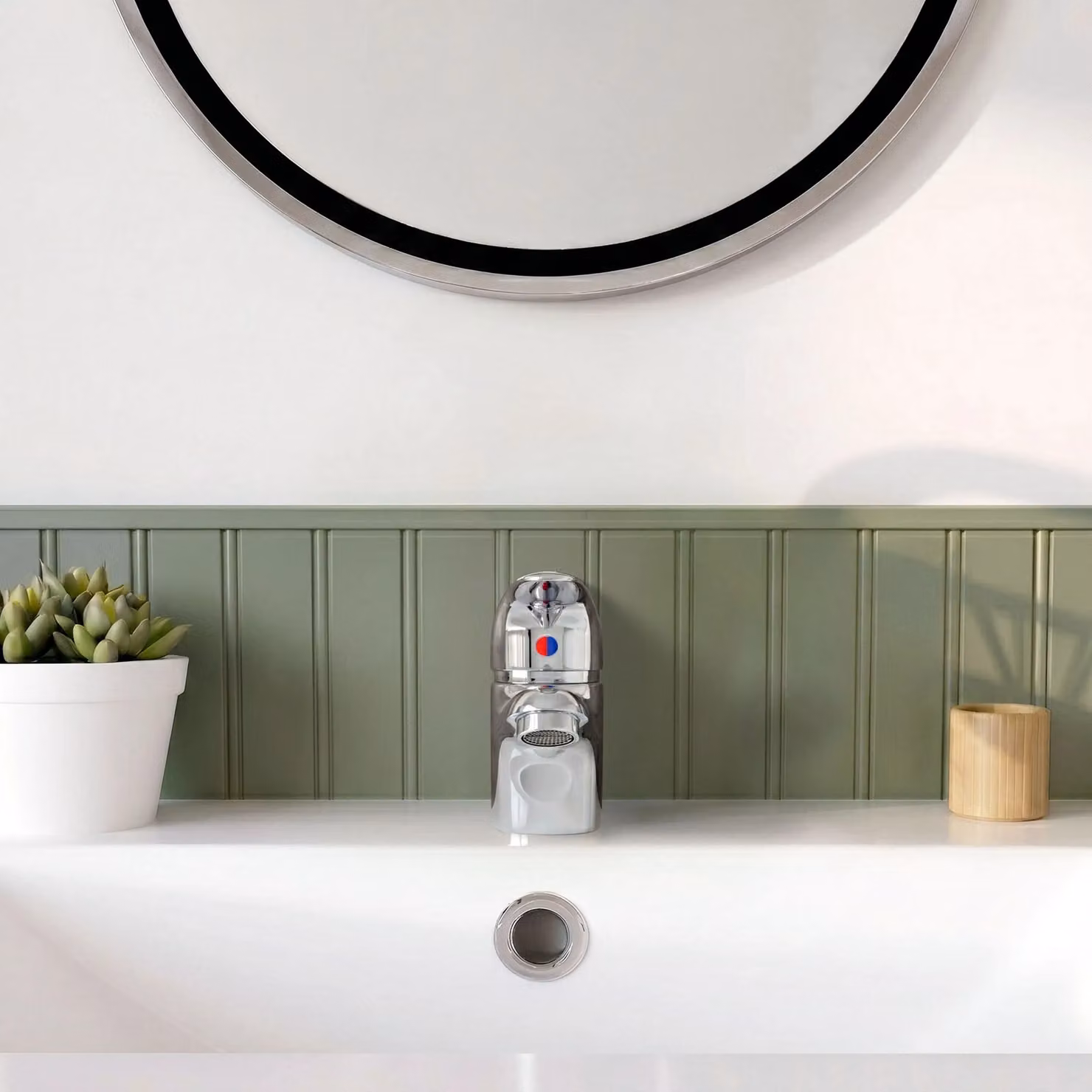 Balterley Willow Single Lever Mono Basin Mixer Tap with Push Button Waste, Chrome – 4