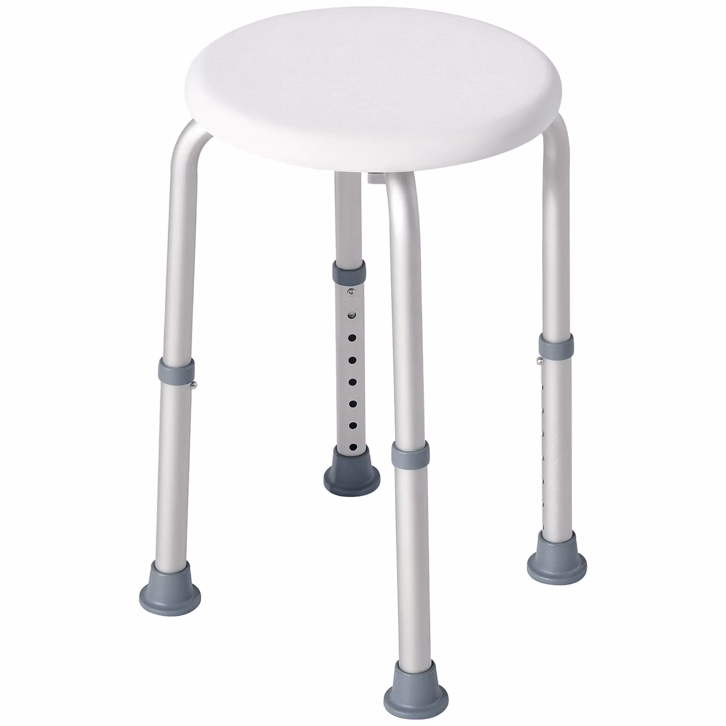 HOMCOM Adjustable White Shower Seat with Non-Slip Legs for Elderly Safety – 2