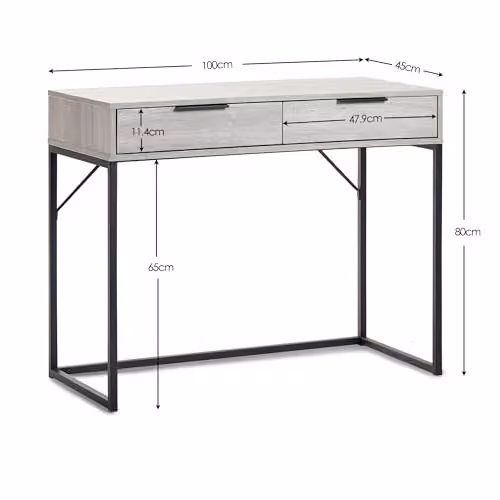 Julian Bowen Bali 2 Drawer Dressing Table and Desk in Grey Oak – 2