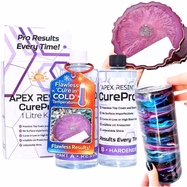 Apex Resin CurePro Translucent Professional Resin for Top Coats, Coasters, Tumblers and Crafts