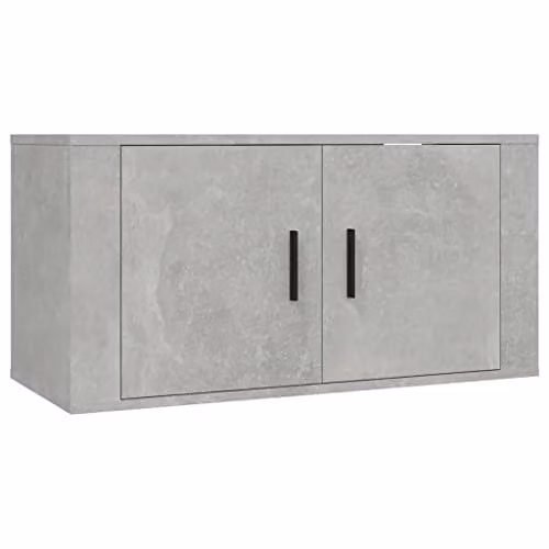 vidaXL Wall Mounted TV Cabinet in Concrete Grey, W/D/H: 80 x 34.5 x 40 cm