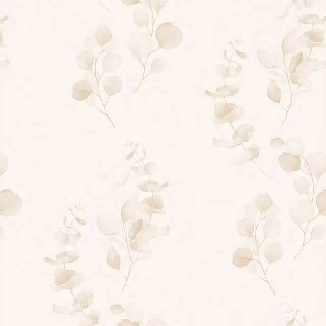I Love Wallpaper Botanical Trailing Eucalyptus Floral Wallpaper in Yellow and Beige