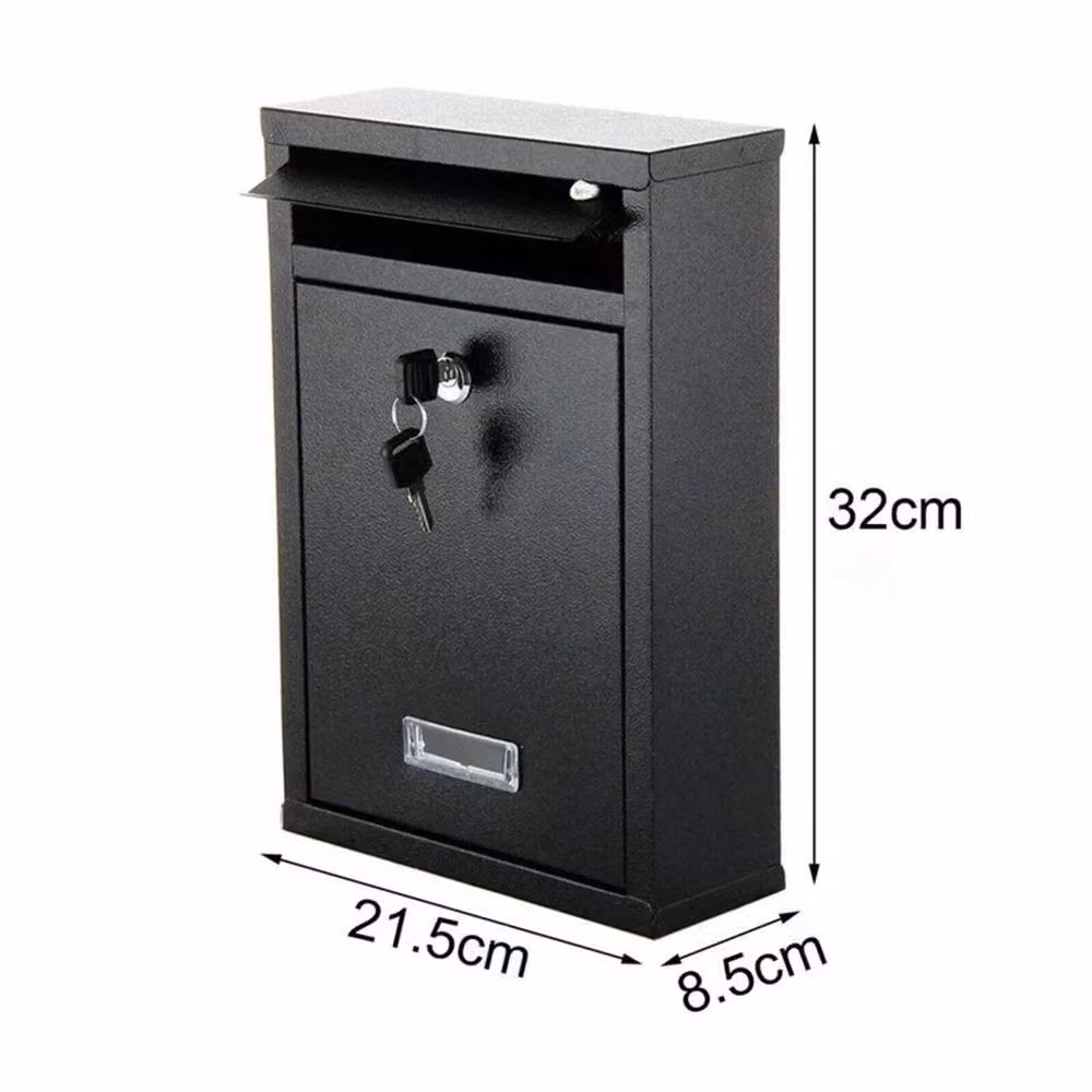 Nordara Black Steel Enamel Wall Mounted Letter Post Box – 2