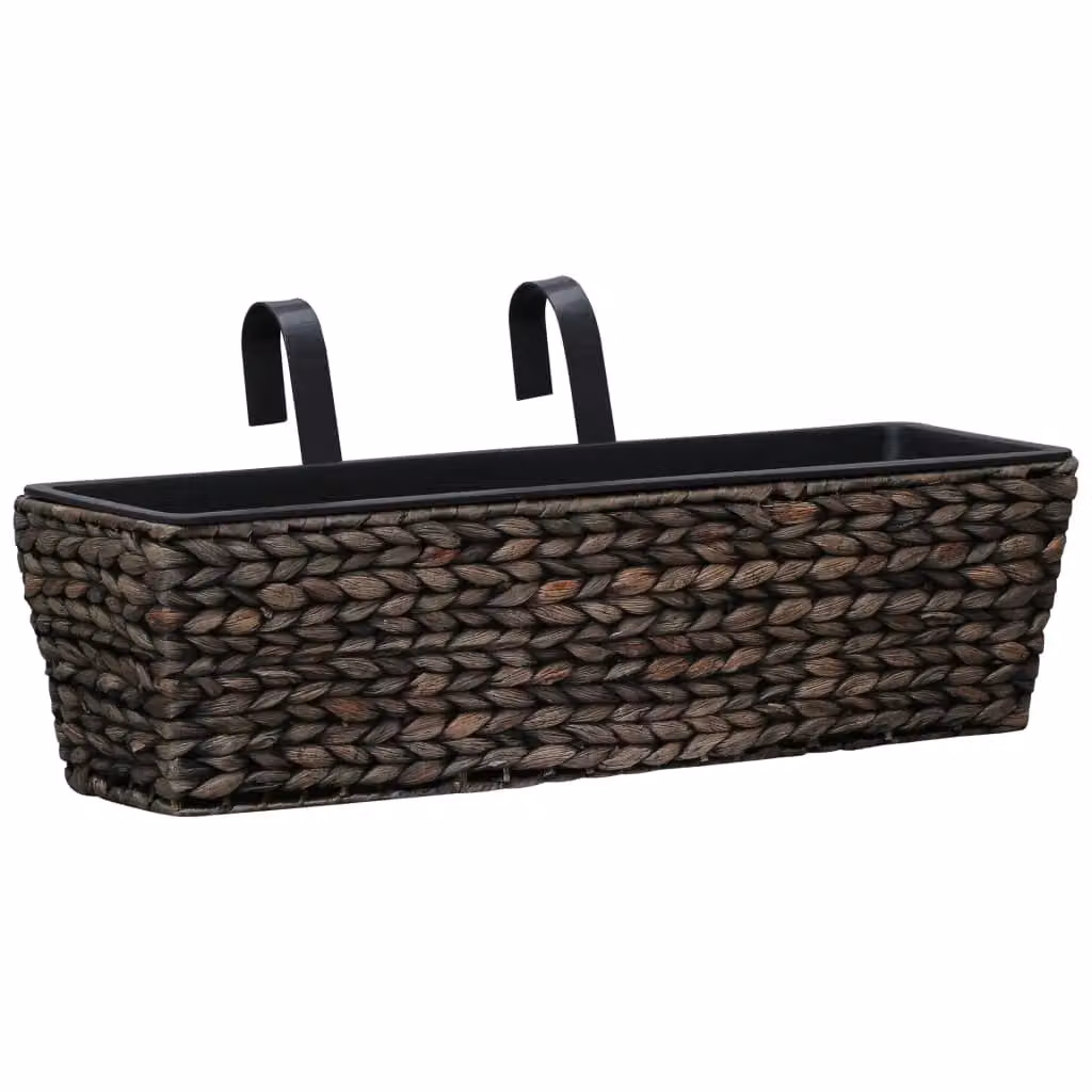 Berkfield Home Set of 2 Brown Water Hyacinth Window Box Planters – 2