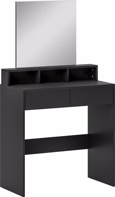 HOMCOM Multi-Storage Dressing Table with Mirror in Black