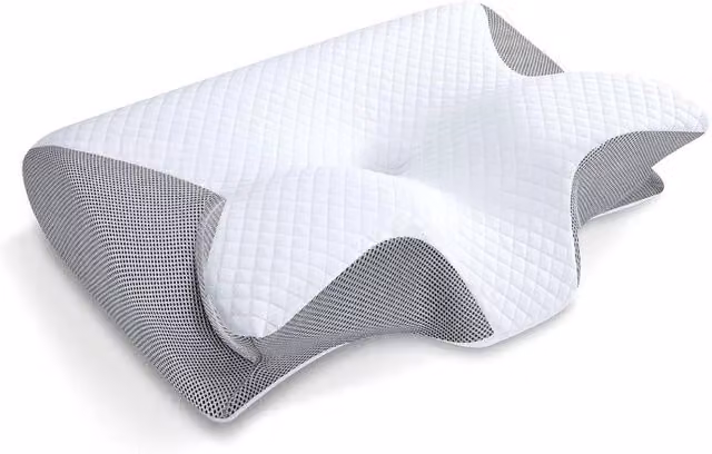 KORVIXA Butterfly Memory Foam Pillow in Grey, Single Size – 1