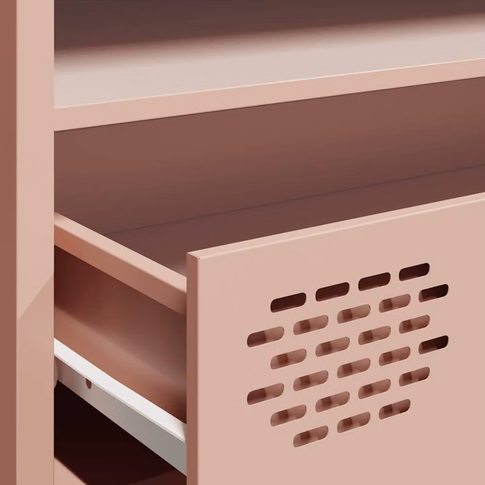 Berkfield Home Modern Pink TV Cabinet in Matt Cold-rolled Steel W: 202 cm, D: 39 cm, H: 43.5 cm – 4