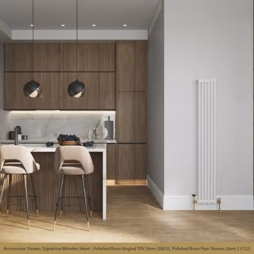 UK Radiators Alpha 2 Column Vertical Traditional Cast-Iron Style Radiator in White, H 1800 mm x W 284 mm – 3