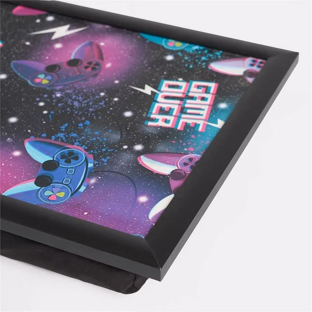 Kelvenix Black Gaming Wooden Cushioned Laptop Lap Tray W: 44 cm, D: 34 cm, H: 4 cm – 2