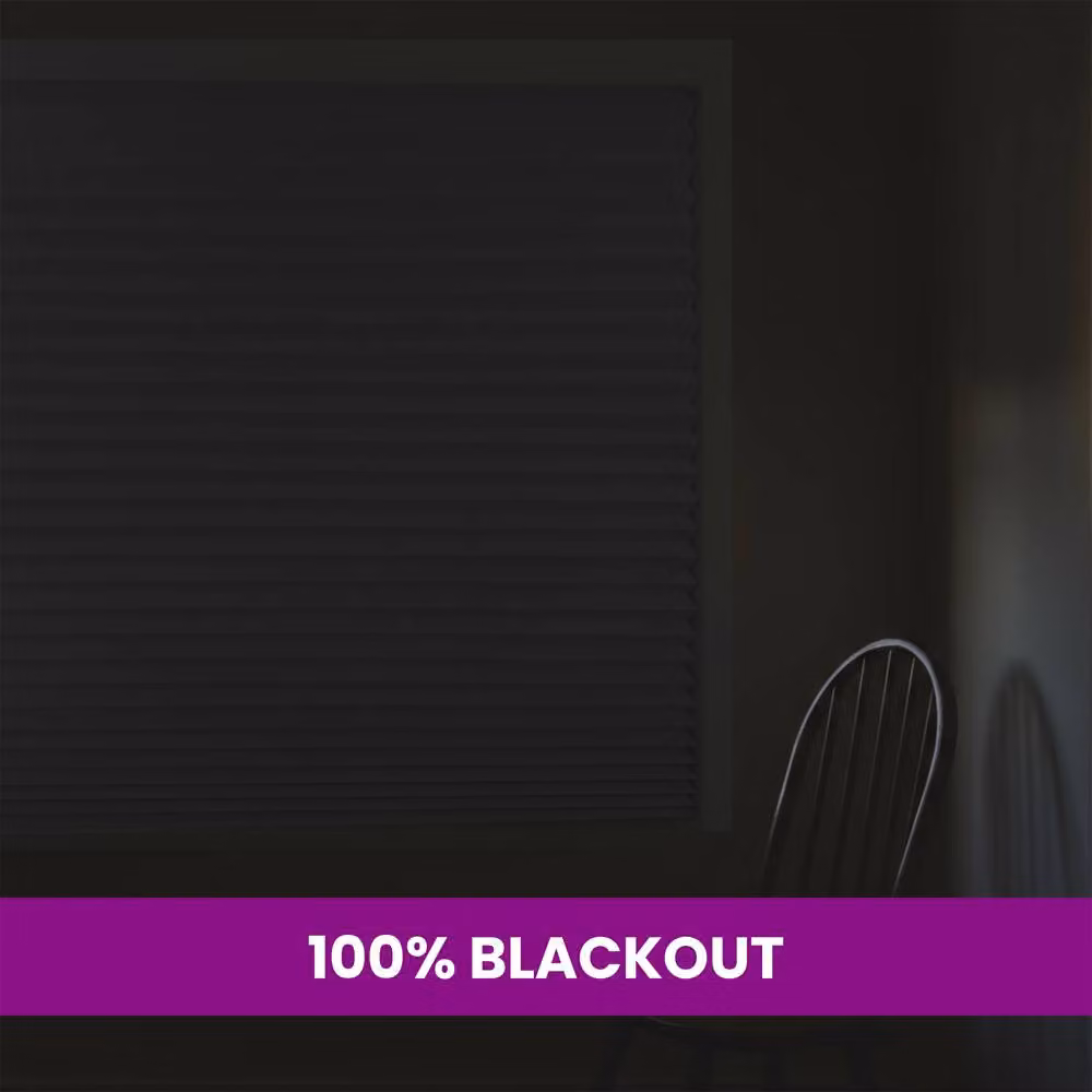 FURNISHED Stick On Blackout Pleated Blinds in Black, Width: 70 cm, Height: 210 cm – 3