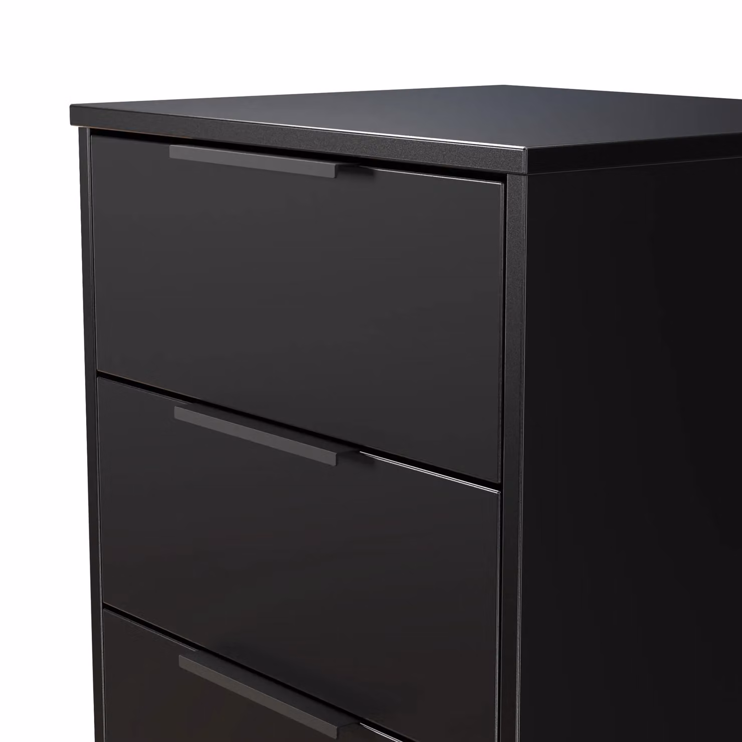 2 U Fuji 5 Drawer Tall Bedside Chest in Black, Ready Assembled – 3