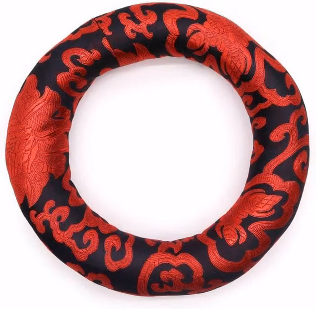 KDMD Singing Bowl Hoop Cushion, 20 cm, in Multicolour and Red, suitable for 22-26 cm bowls