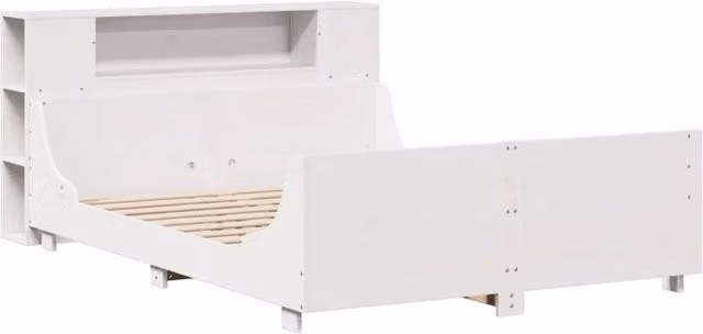 Berkfield Home Full Bed Frame in White Solid Pine, W/D/H: 160 x 200 x 82 cm