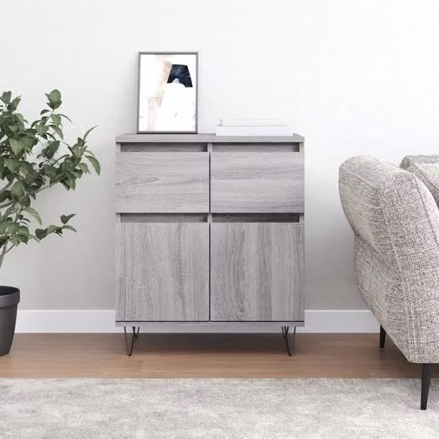 Berkfield Home Grey Sonoma Sideboard in Engineered Wood, W/D/H: 60 x 35 x 70 cm – 1