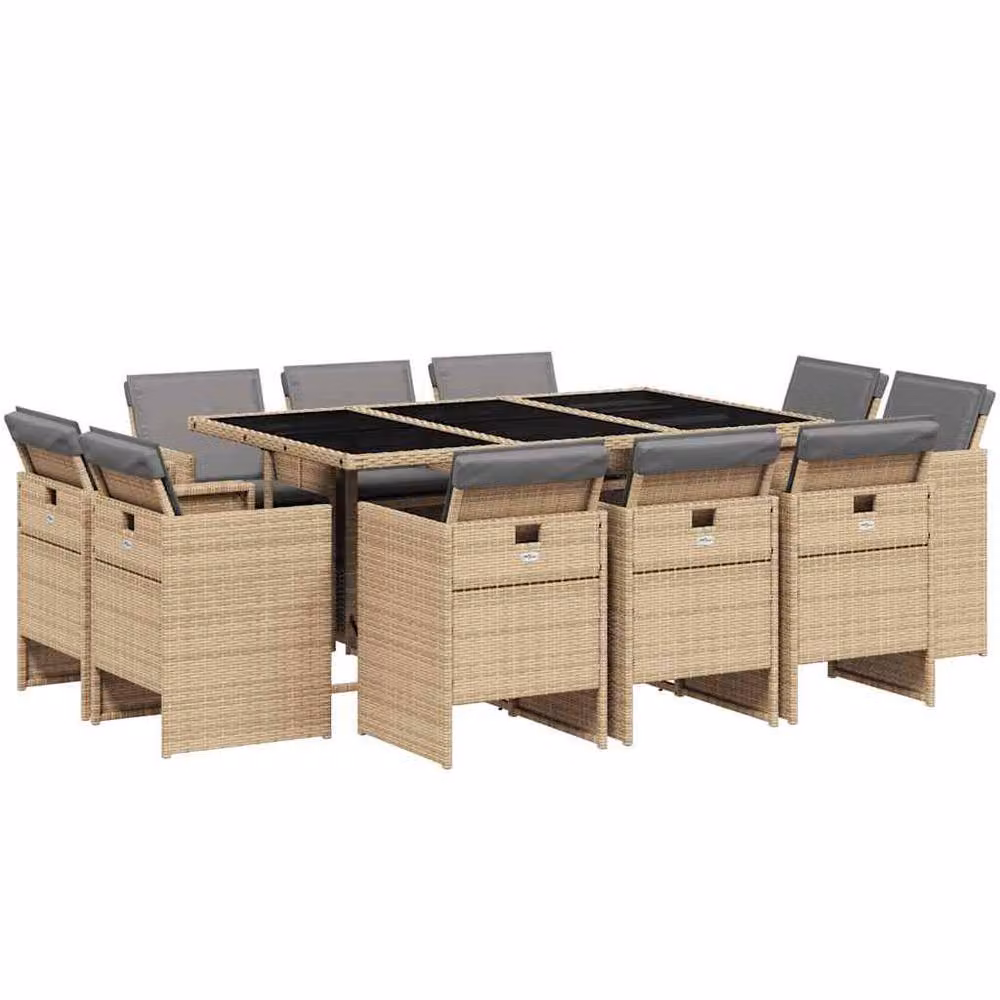 Berkfield Home Garden Dining Set in Beige and Black – 2
