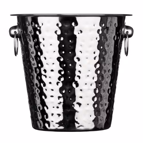 Premier Housewares Hammered Stainless Steel Champagne Bucket, Silver, H: 21 cm, W: 22 cm, D: 22 cm