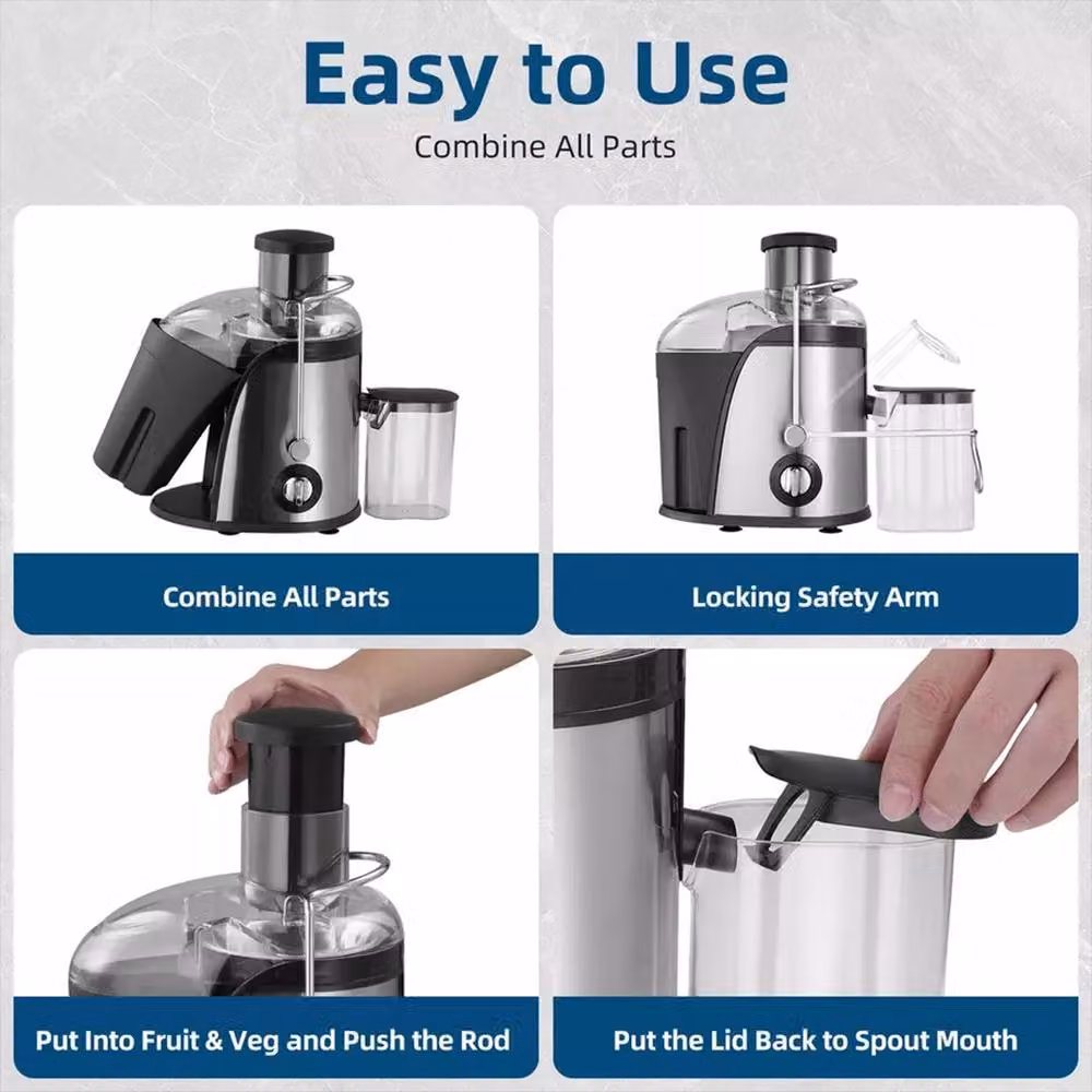 SPETLEK 1000W Centrifugal Juicer Machine for Whole Fruit and Vegetables in Silver – 4