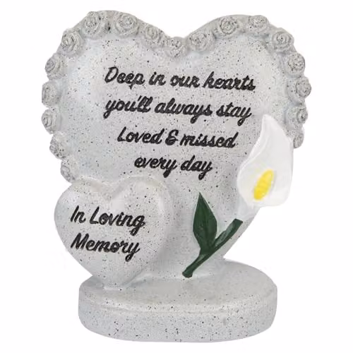 VFM e-Store Memorial Flower Pot Ornament, Grey, W: 15 cm, D: 13 cm, H: 8 cm