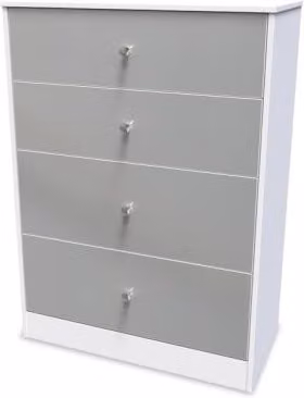 Welcome Furniture Padstow 4 Drawer Deep Chest of Drawers in Grey
