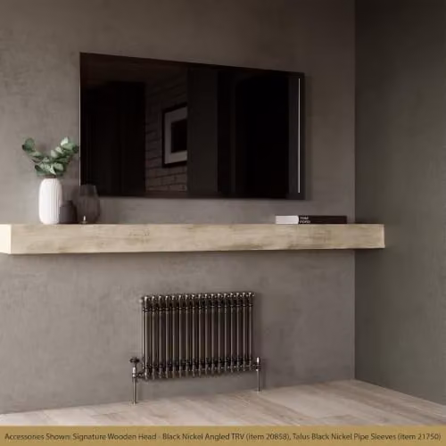 UK Radiators Alpha Raw Metal 2 Column Horizontal Traditional Cast-Iron Style Radiator in Silver, W: 768 mm, H: 500 mm – 3