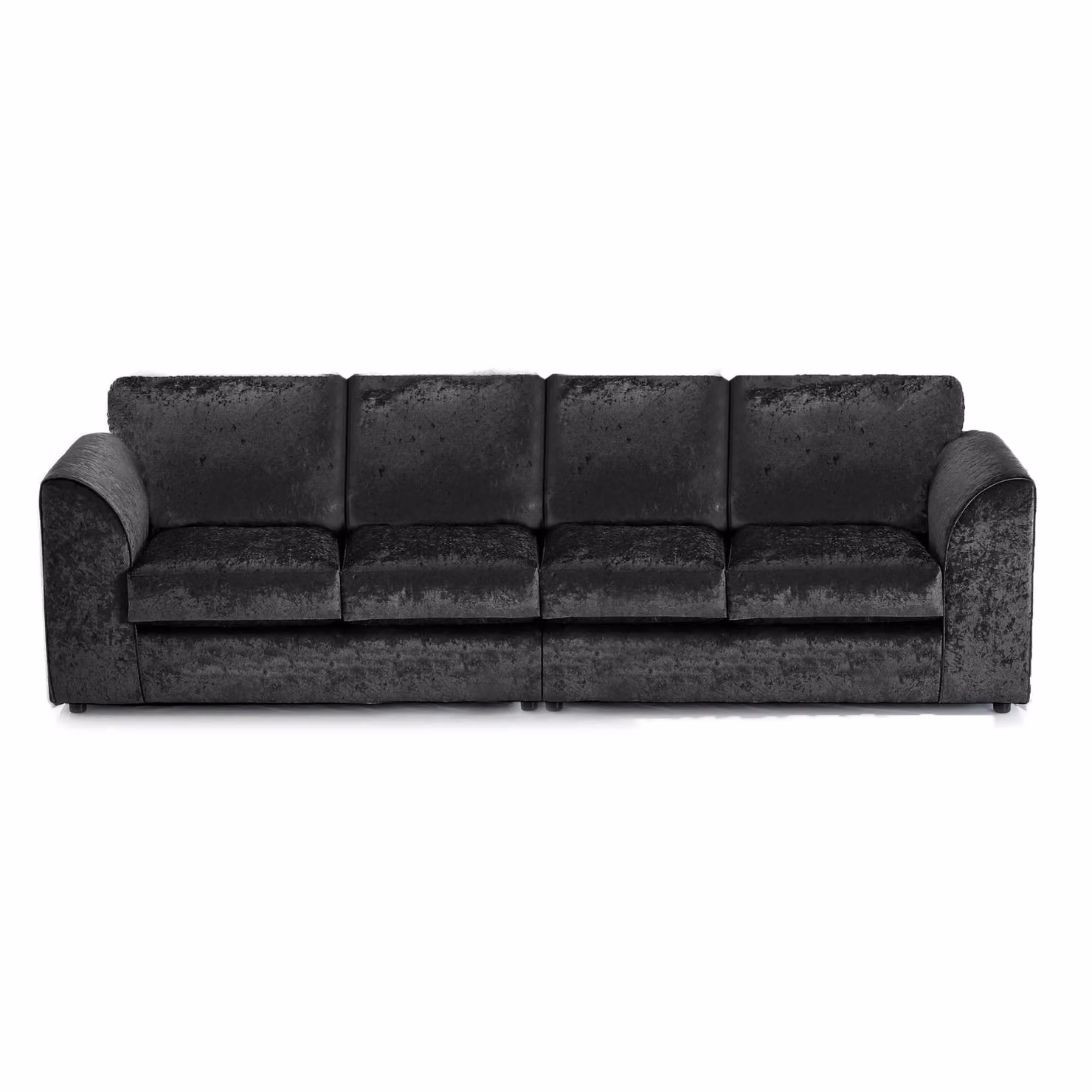 Furnishings For Less UK Crystal Crushed Velvet 4 Seater Sofa in Black – 2