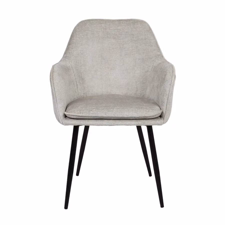 Home Garden Direct Muse Accent Chair with Grey Woven Fabric Upholstery and Metal Frame – 3
