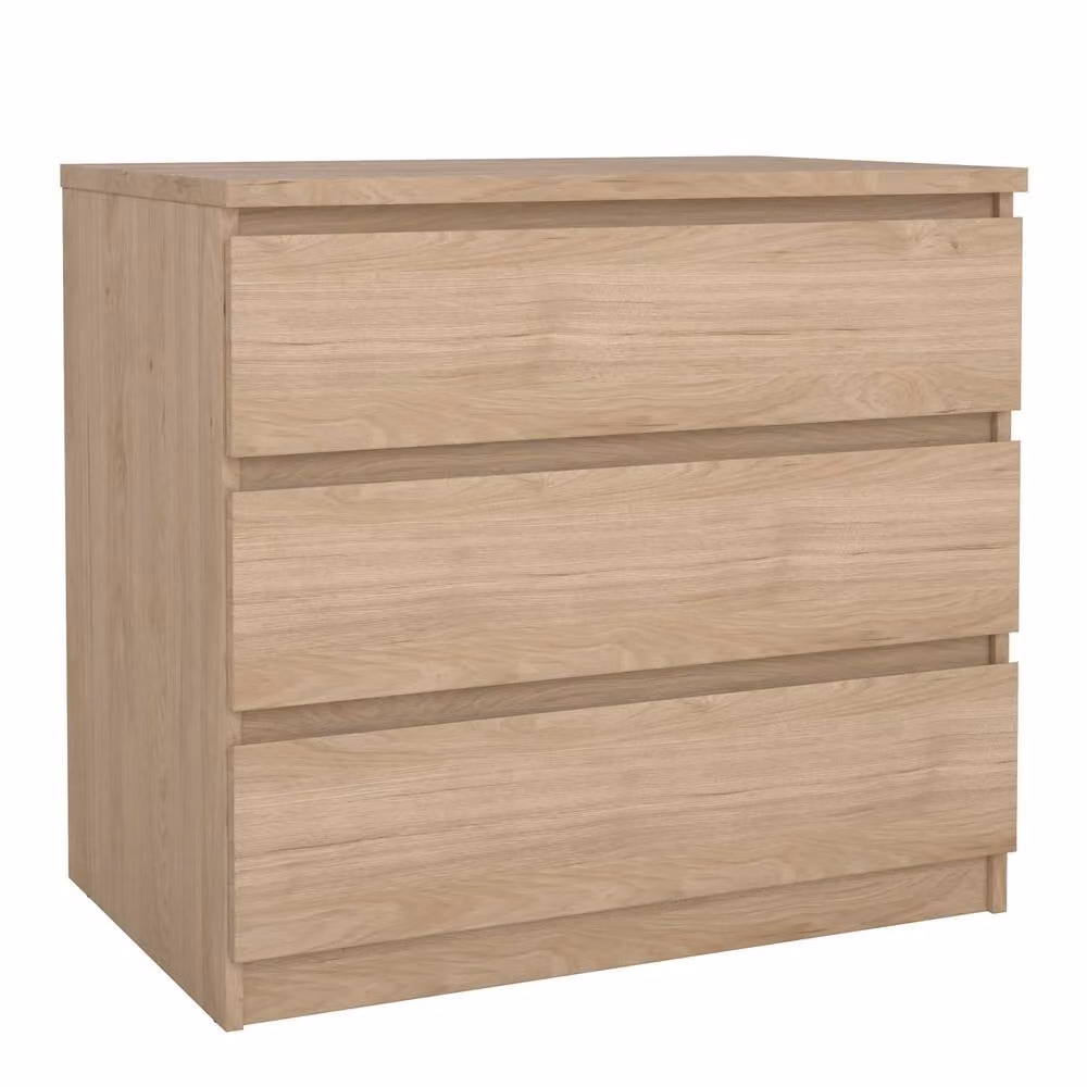 Wyld Haus Budapest 3 Drawer Chest in Natural Oak Effect Brown and Beige – 3