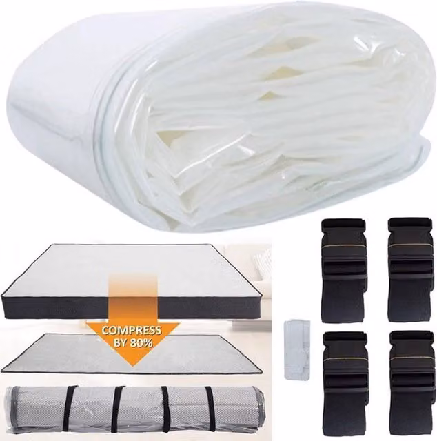 Hinsinc Large Vacuum Storage Bags in White and Transparent, 50 x 50 cm – 1