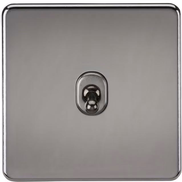 Knightsbridge SF1TOGBN Screwless 10AX 1G 2-Way Toggle Switch in Black Nickel