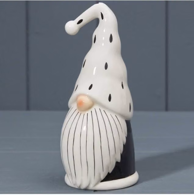 KDMD Extra Large Black and White Dotted Ceramic Tabletop Santa Christmas Decoration – 1