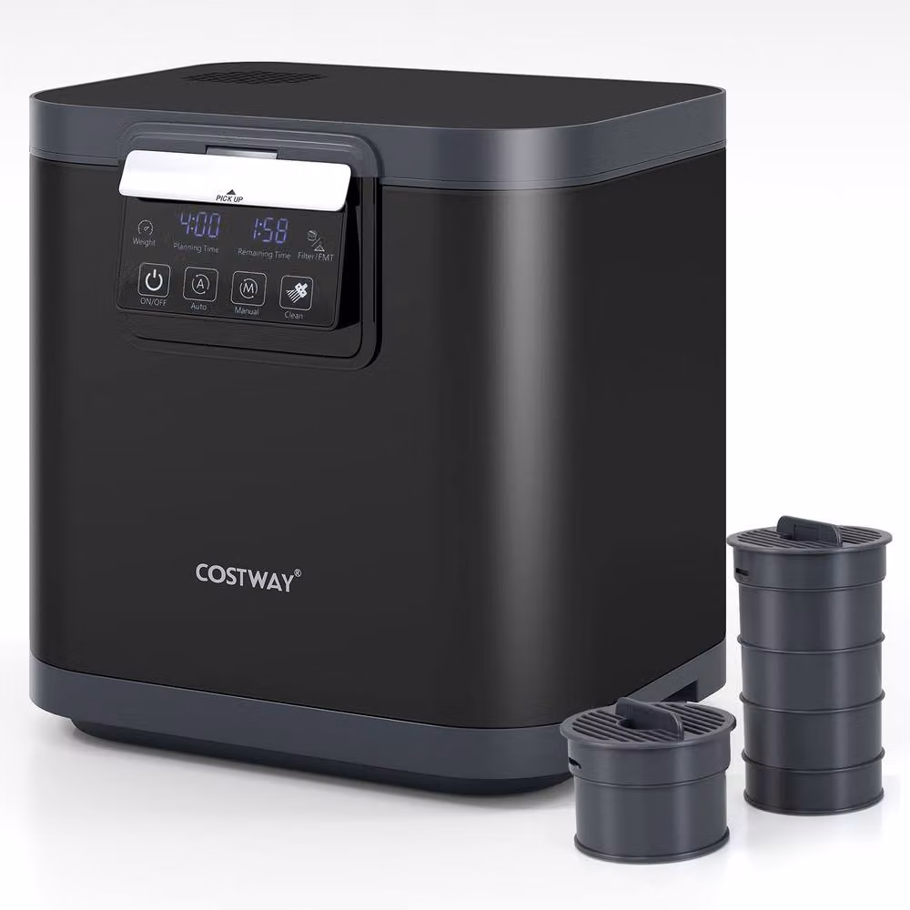 Costway Smart Electric Composter and Waste Dispenser, 4L Countertop Compost Machine, Black – 4