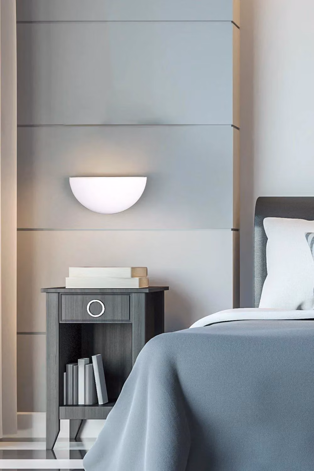 Harper Living Ceramic Bowl Shaped Wall Uplighter in White with Paintable Finish, E14 – 2