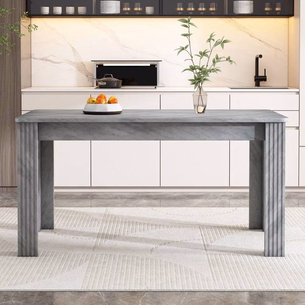 Kelvenix Modern Rectangular Wood Dining Table in Grey, W: 116 cm, D: 65 cm – 3