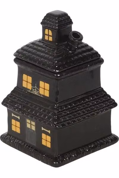 KDMD Black Ceramic Haunted House Oil Burner and Wax Warmer for Tealights – 4