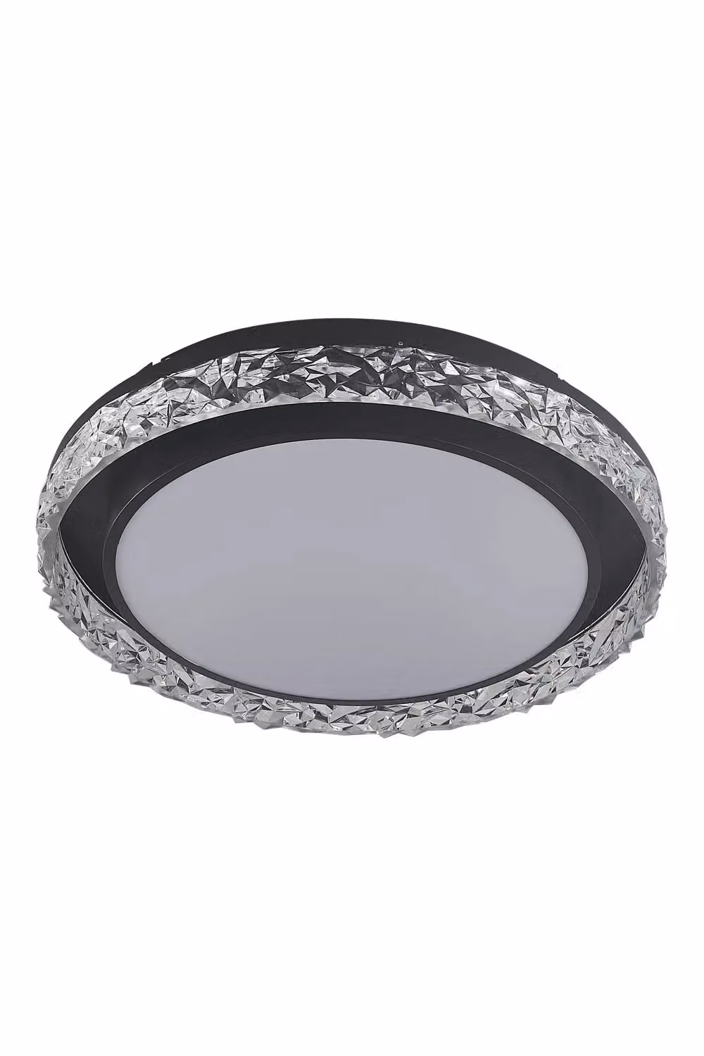 Living and Home Luxury Crystal Round LED Ceiling Light in Black – 4
