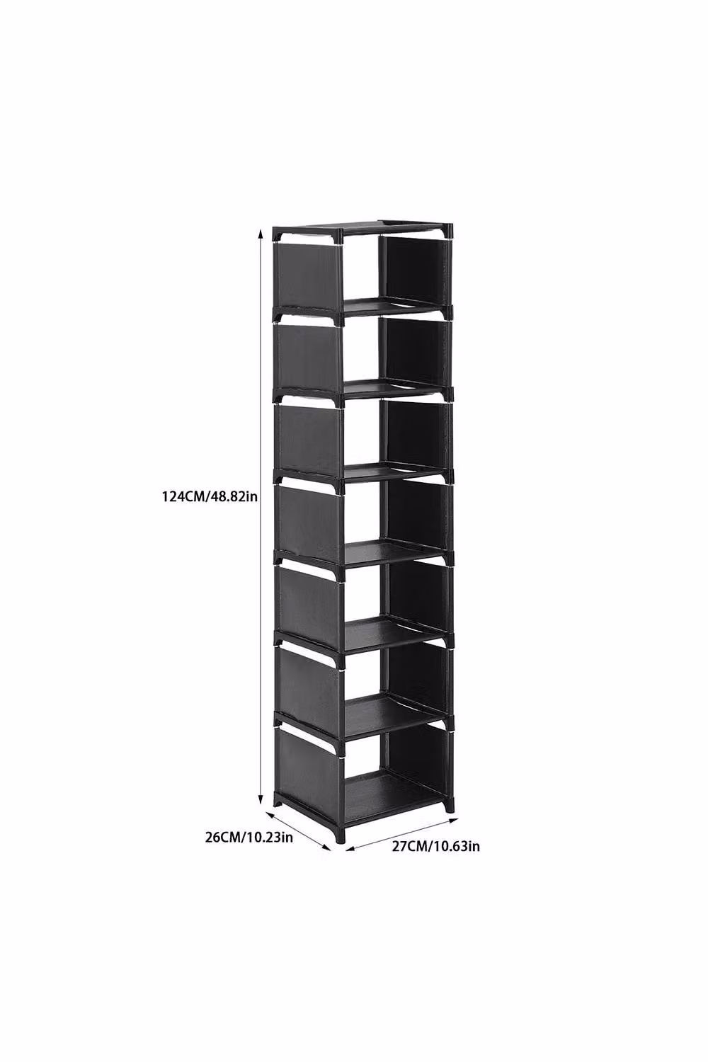 Living and Home 8-Tier Metal Shoe Storage Rack in Black – 2
