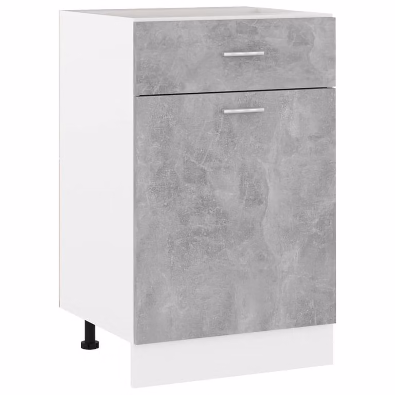 Berkfield Home Modern Freestanding Drawer Bottom Cabinet in Concrete Grey, W/D/H: 50 x 46 x 81.5 cm