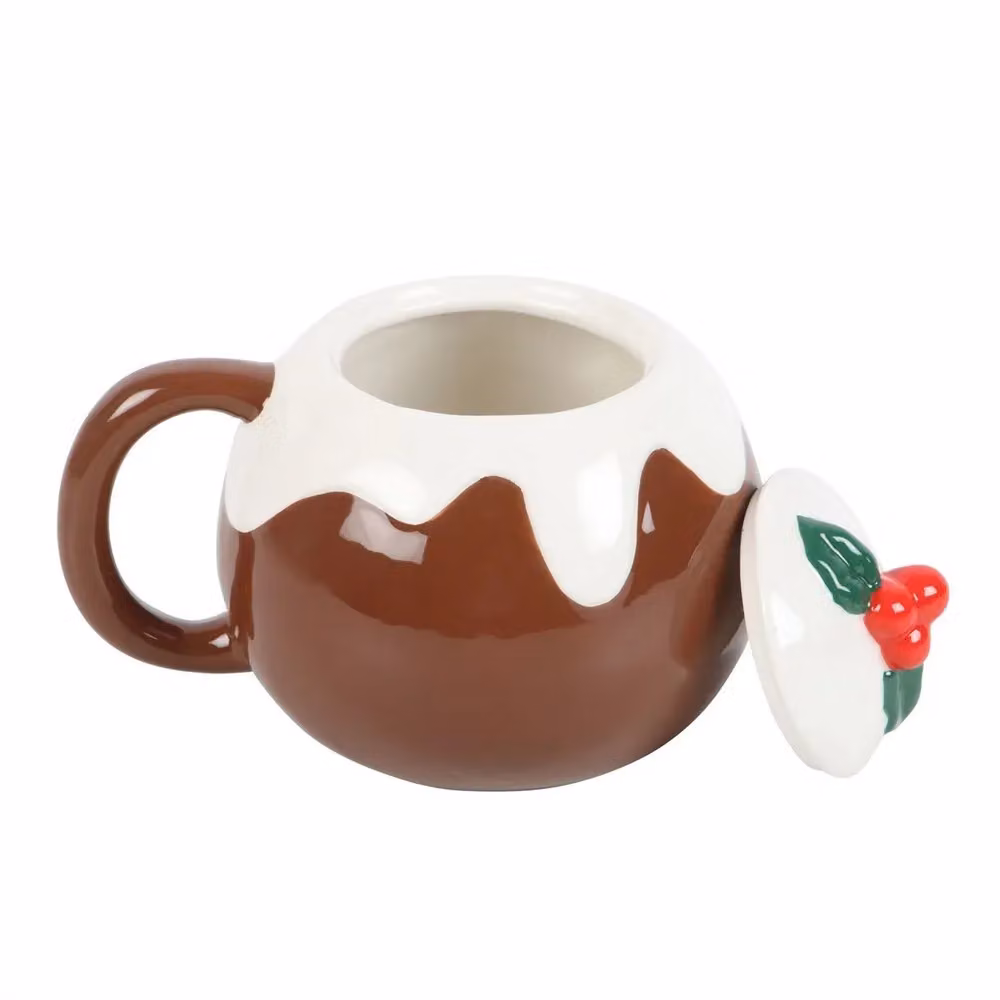 Something Different Christmas Pudding Ceramic Mug in Dark Brown – 2