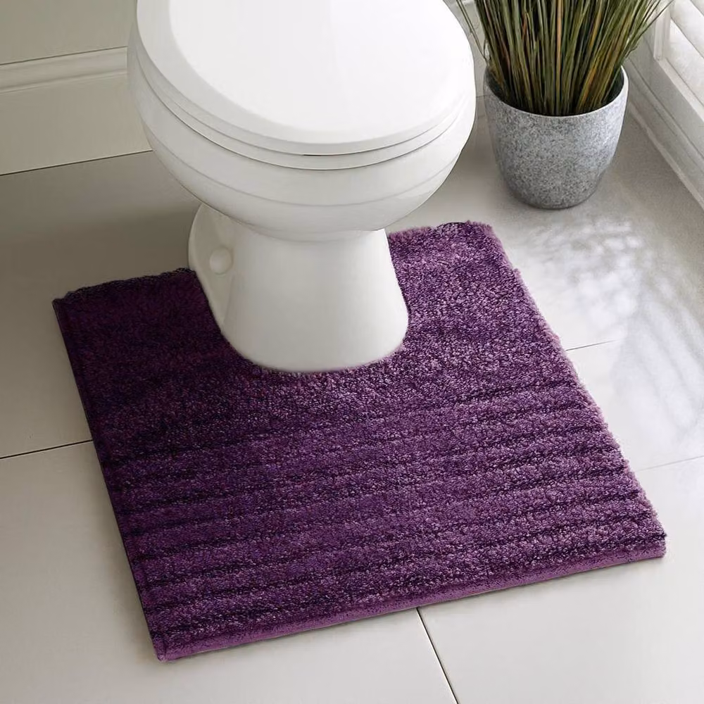 Velosso Linear Purple Microfibre Non-Slip Bath and Pedestal Mat with Cashmere Feel – 2